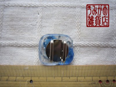 画像3: ブルーガラスに銀渦巻の帯留め（プチシリーズ）
