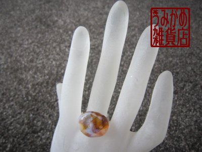 画像3: 乳白色と琥珀色のリング