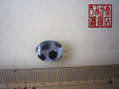画像6: クリアガラスに黒水玉のリング