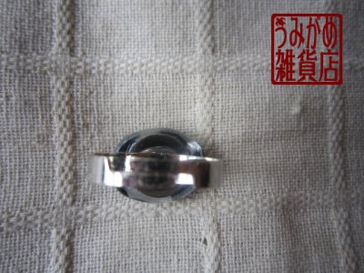 画像8: クリアガラスに黒水玉のリング