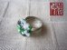 画像2: 緑・黒・白のモザイクガラスの指輪（丸型） (2)
