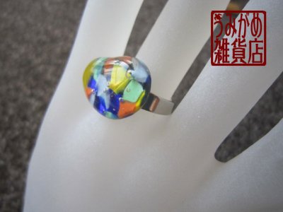画像5: カラフルモザイクのリング（変形楕円）