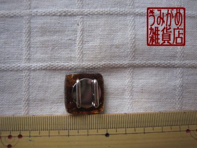 画像3: プチサイズのスクエア帯留め（琥珀＆銀色雲母＊プチシリーズ）