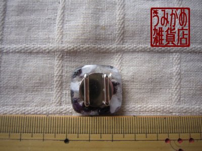 画像3: プチサイズのスクエア帯留め(濃紫&白系*プチシリーズ)