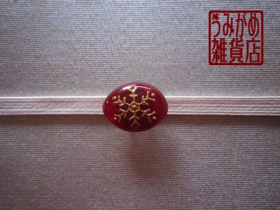 画像6: アーモンド形に雪の結晶の帯留め＊プチシリーズ