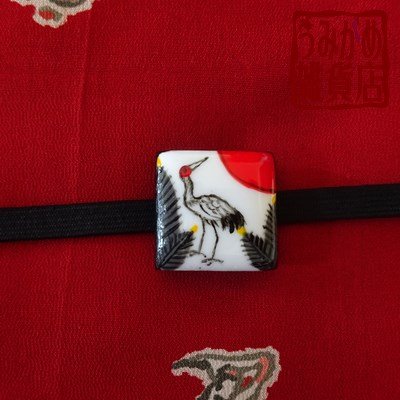 画像4: 花札＊「松に鶴」の帯留め