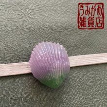 他の写真1: 貝殻の帯留め（水色＆紫＆緑）＊パート・ド・ヴェール