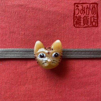 猫顔の帯留め（帯・帯締めは商品に含まれません）