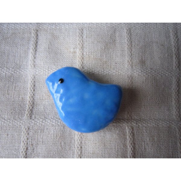 画像1: 青い鳥の帯留め (1)
