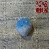 画像: 貝殻の帯留め（白＆ブルー）＊パート・ド・ヴェール