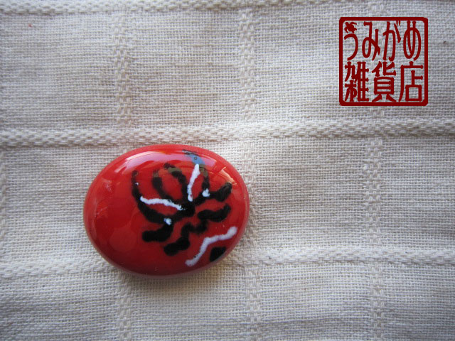 画像: 歌舞伎風＊赤に隈取の帯留め